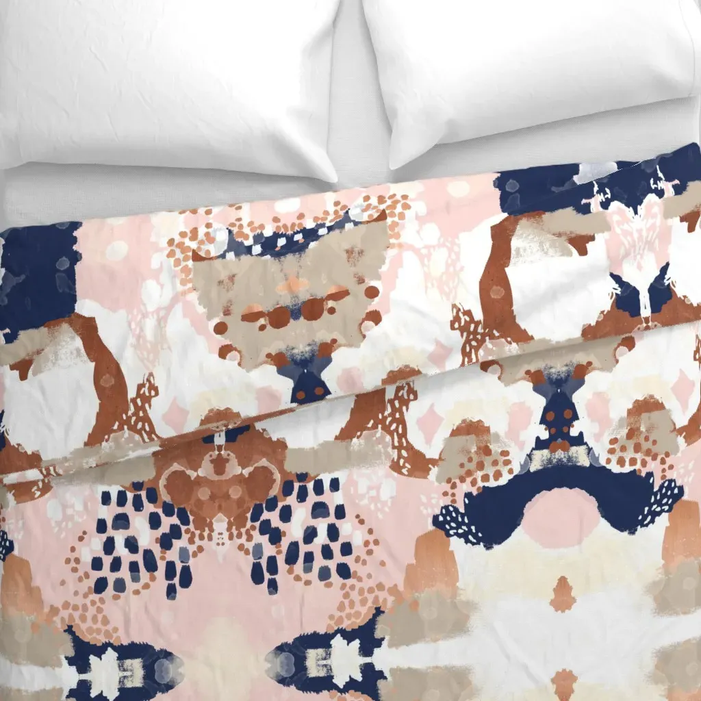 Sonia Abstract Painted Duvet Cover - Terracotta alternate view