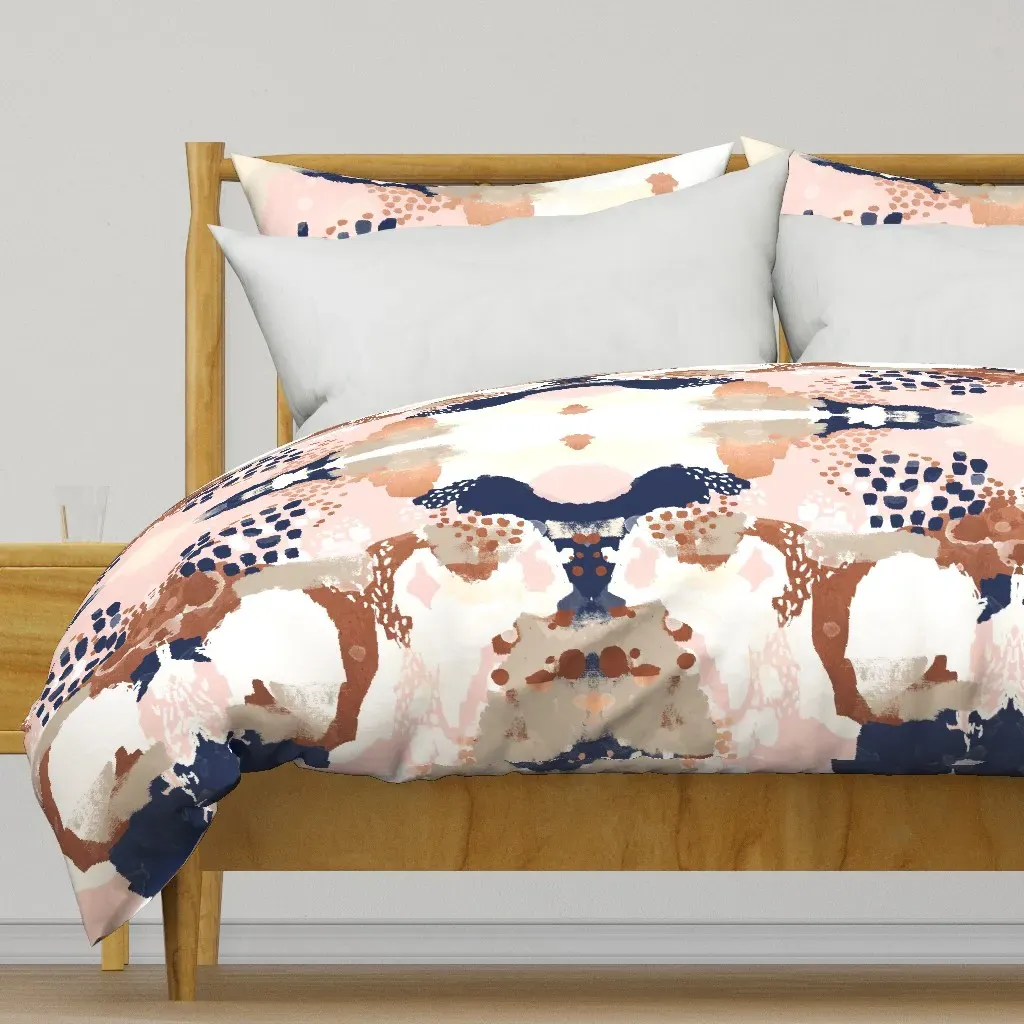 Sonia Abstract Painted Duvet Cover - Terracotta product