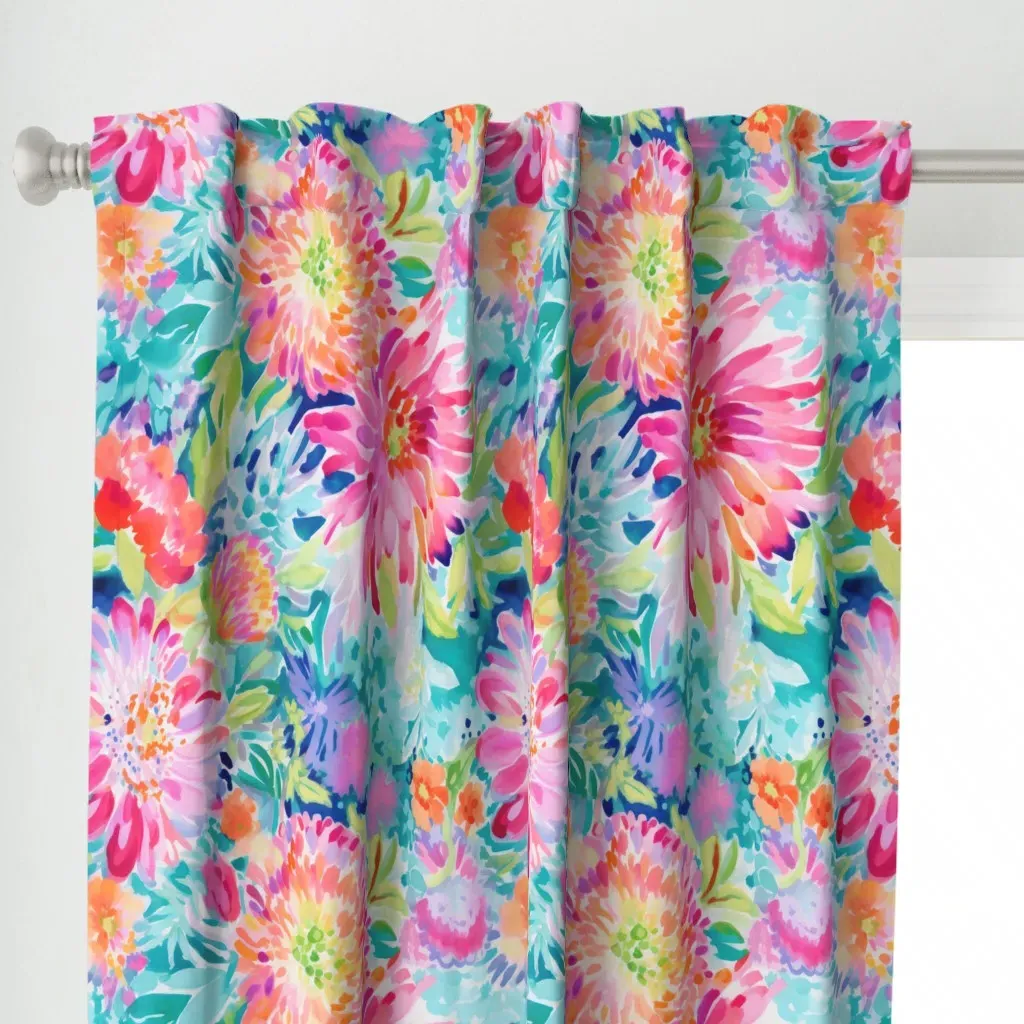 Sophia Preppy Summer Curtain Panel - Pink alternate view