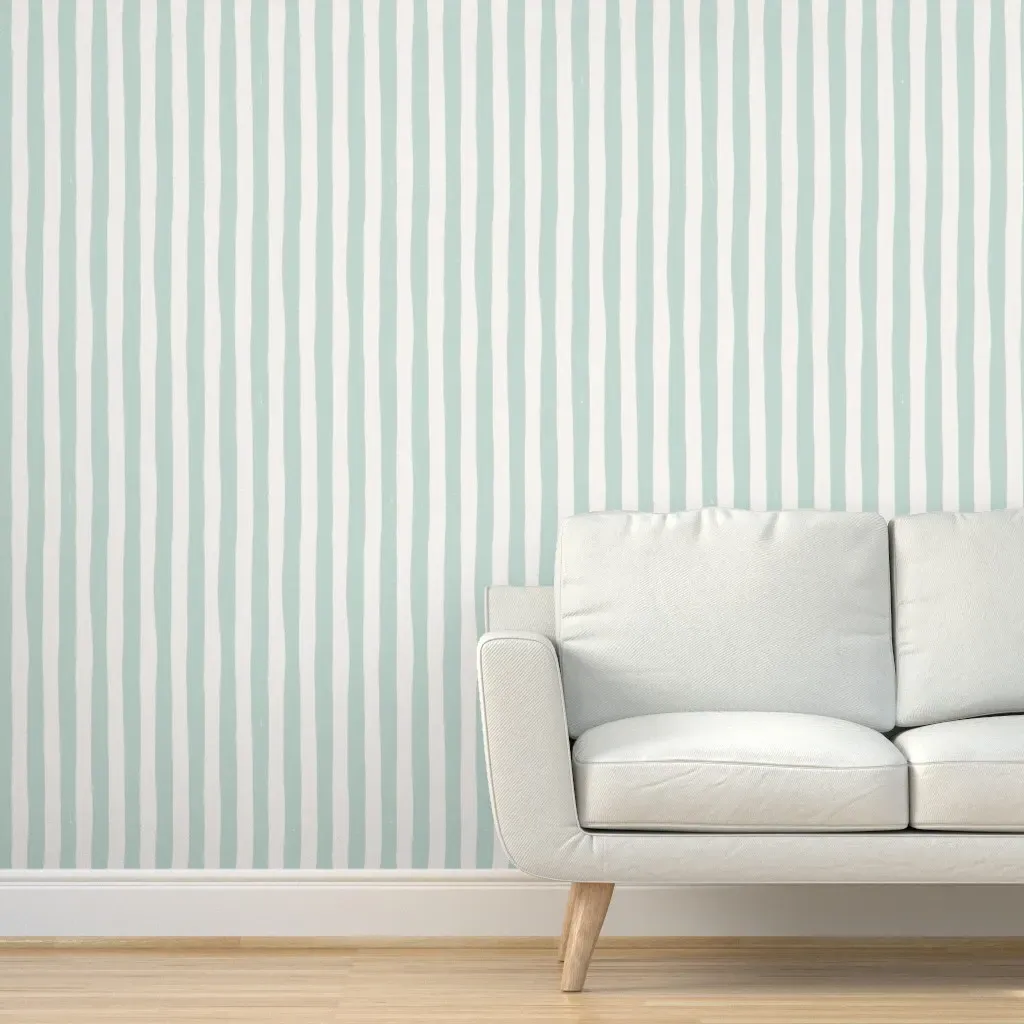 Sophisticated Stripe Peel and Stick Wallpaper - Mint Green product