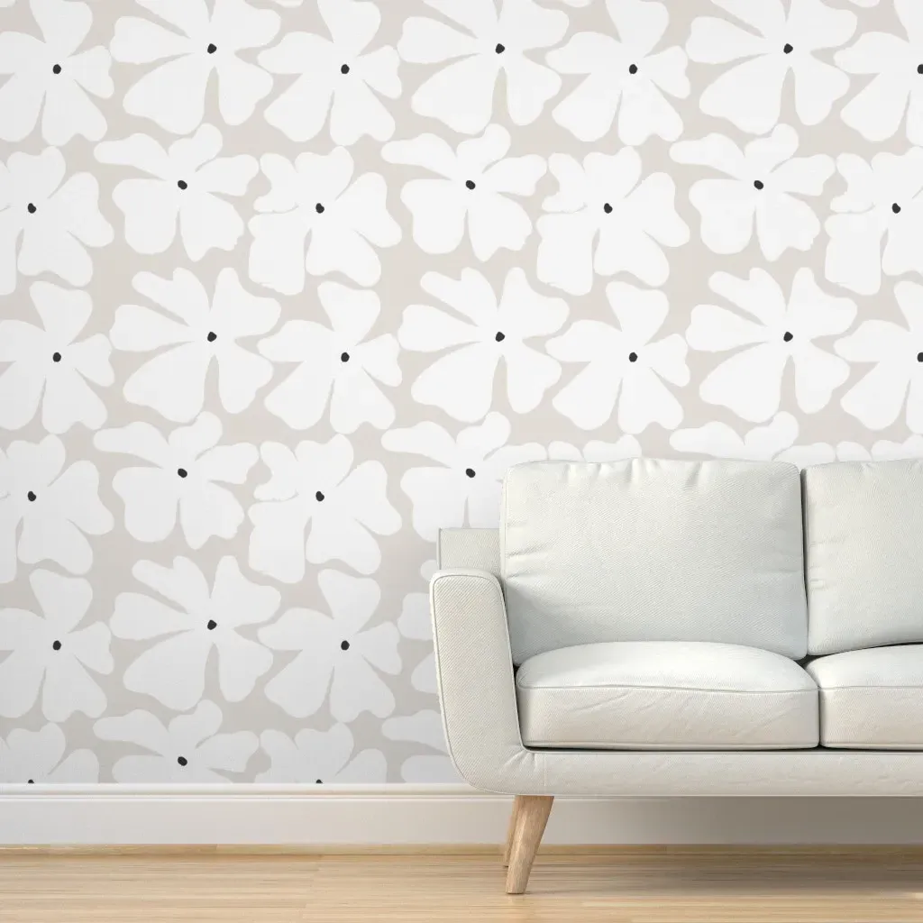 Soul Garden Flores Marmol Peel and Stick Wallpaper - White product