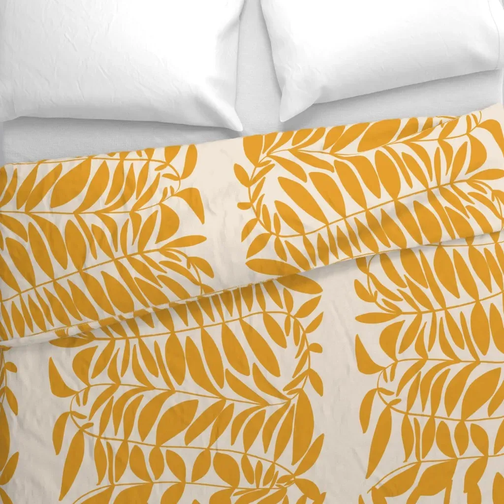 Soul Garden Zarcillo Sol Duvet Cover - Mustard Yellow alternate view