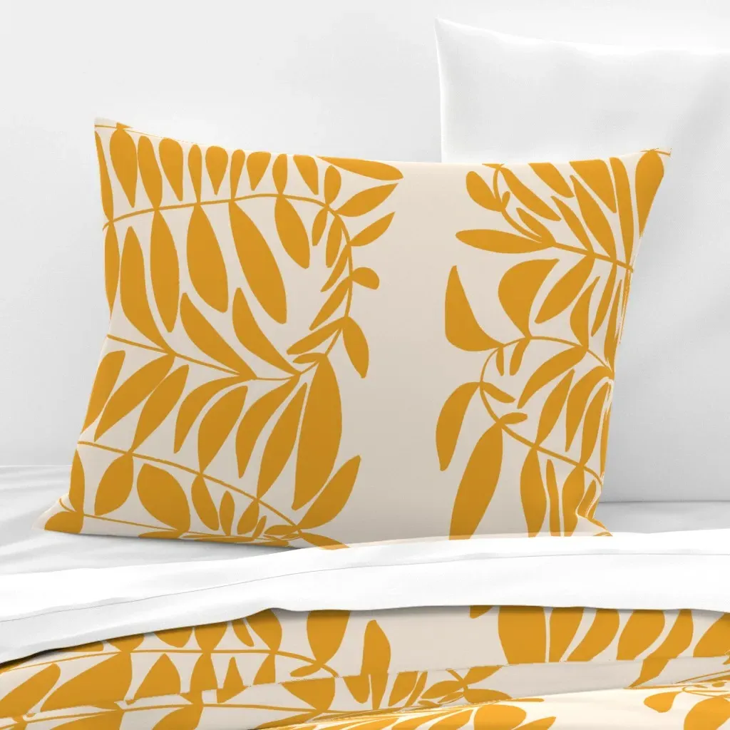 Soul Garden Zarcillo Sol Standard Knife Edge Pillow - Mustard Yellow, Cotton Sateen product