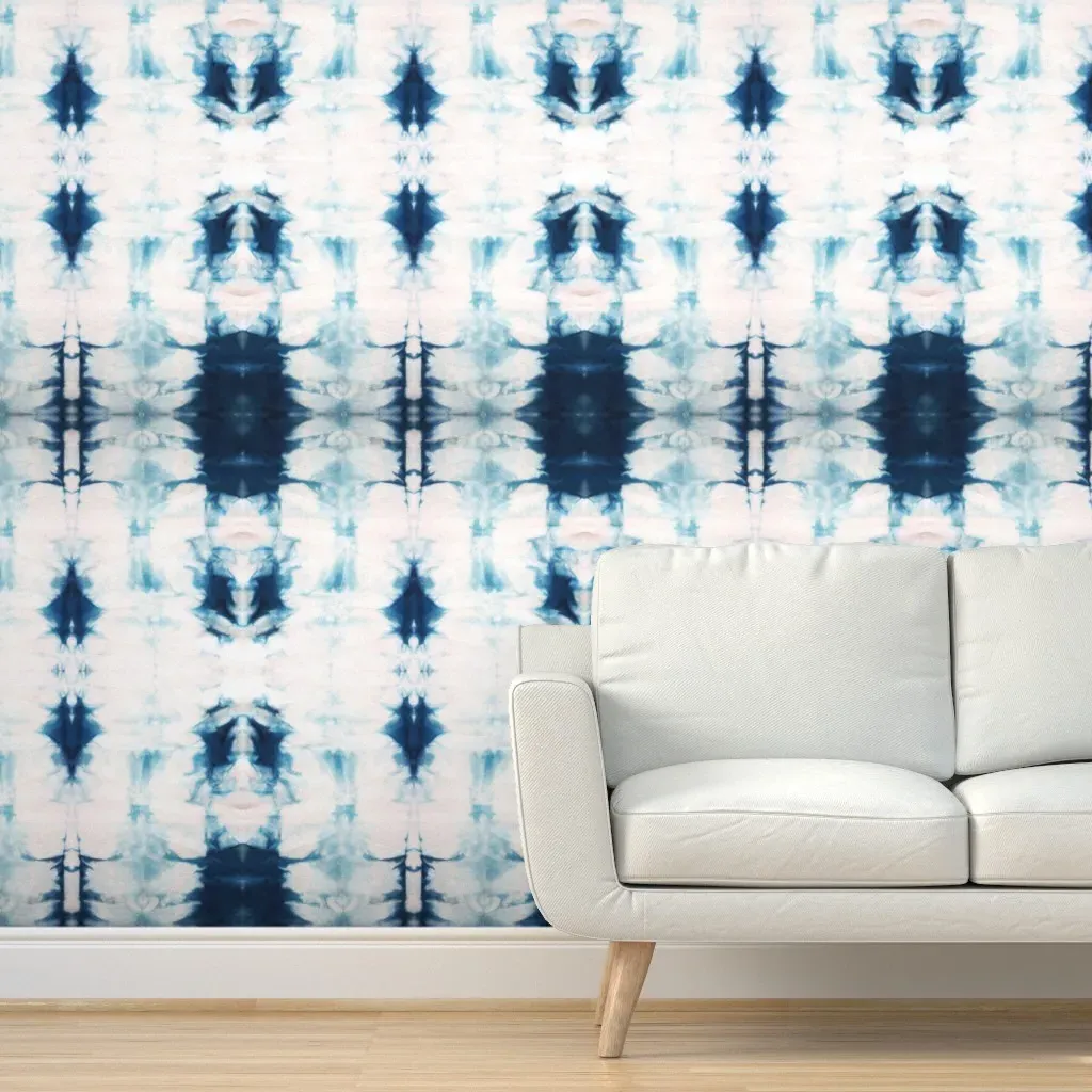 Soul Shibori Peel and Stick Wallpaper - Blue, White product