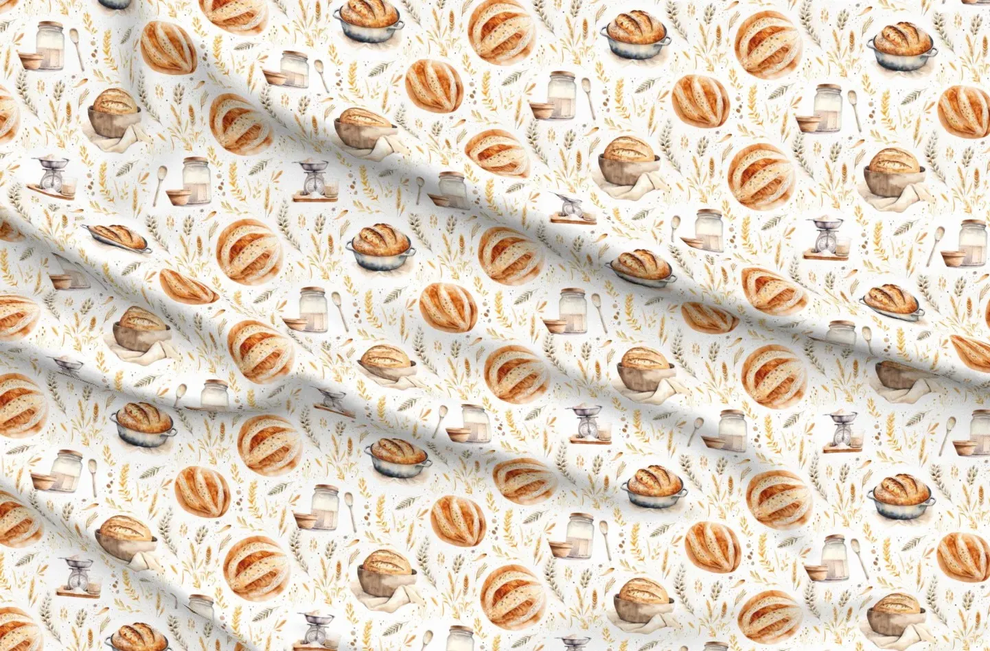 Sourdough Bread Farm Pique Fabric Yardage - Beige product