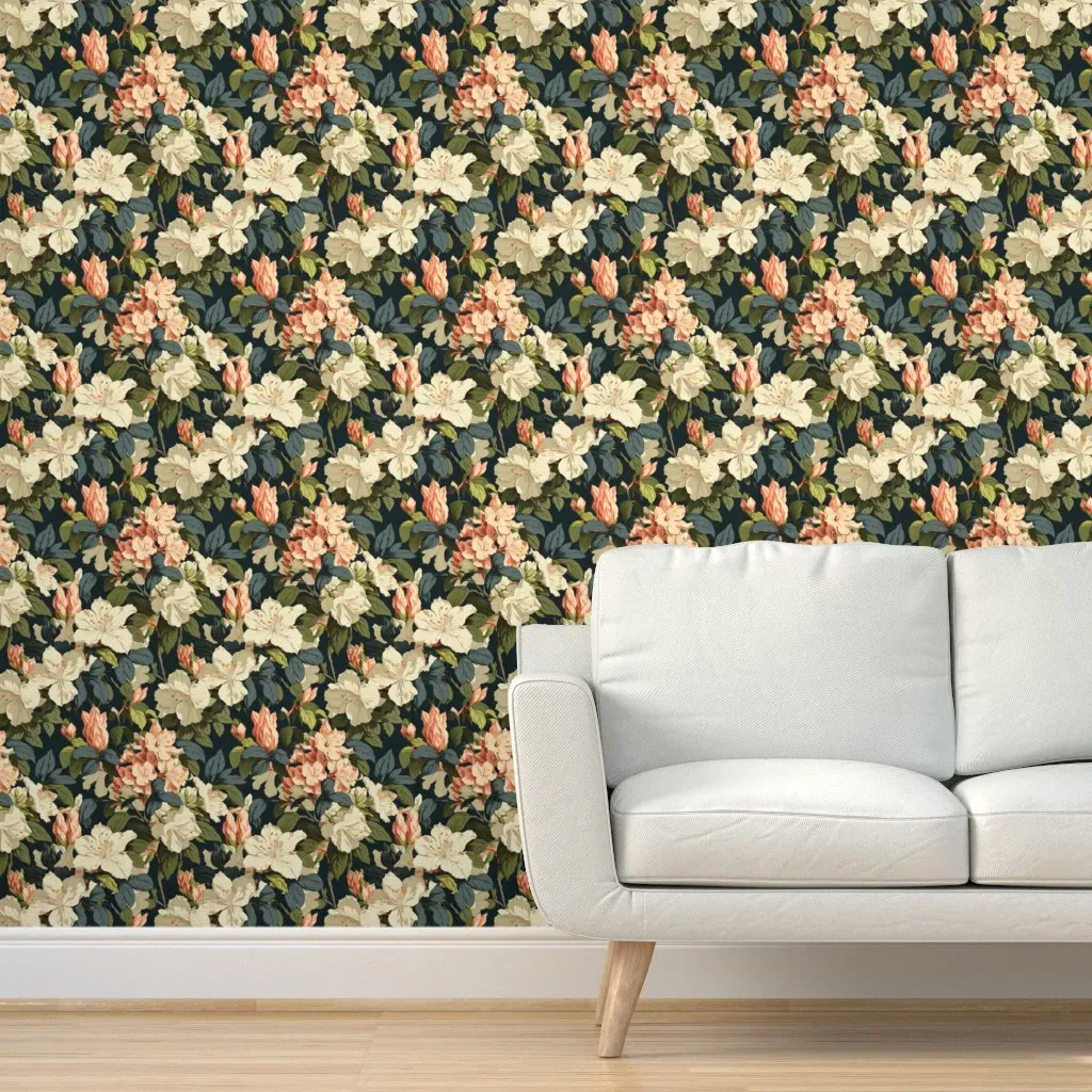 Southern Azalea Peel and Stick Wallpaper - White product