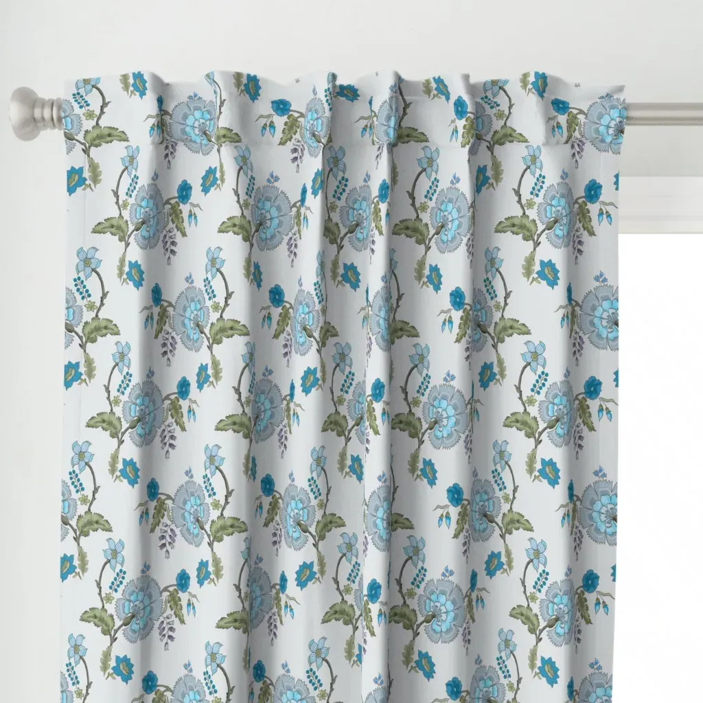 Southern Charm Misty Curtain Panel - Light Blue alternate view
