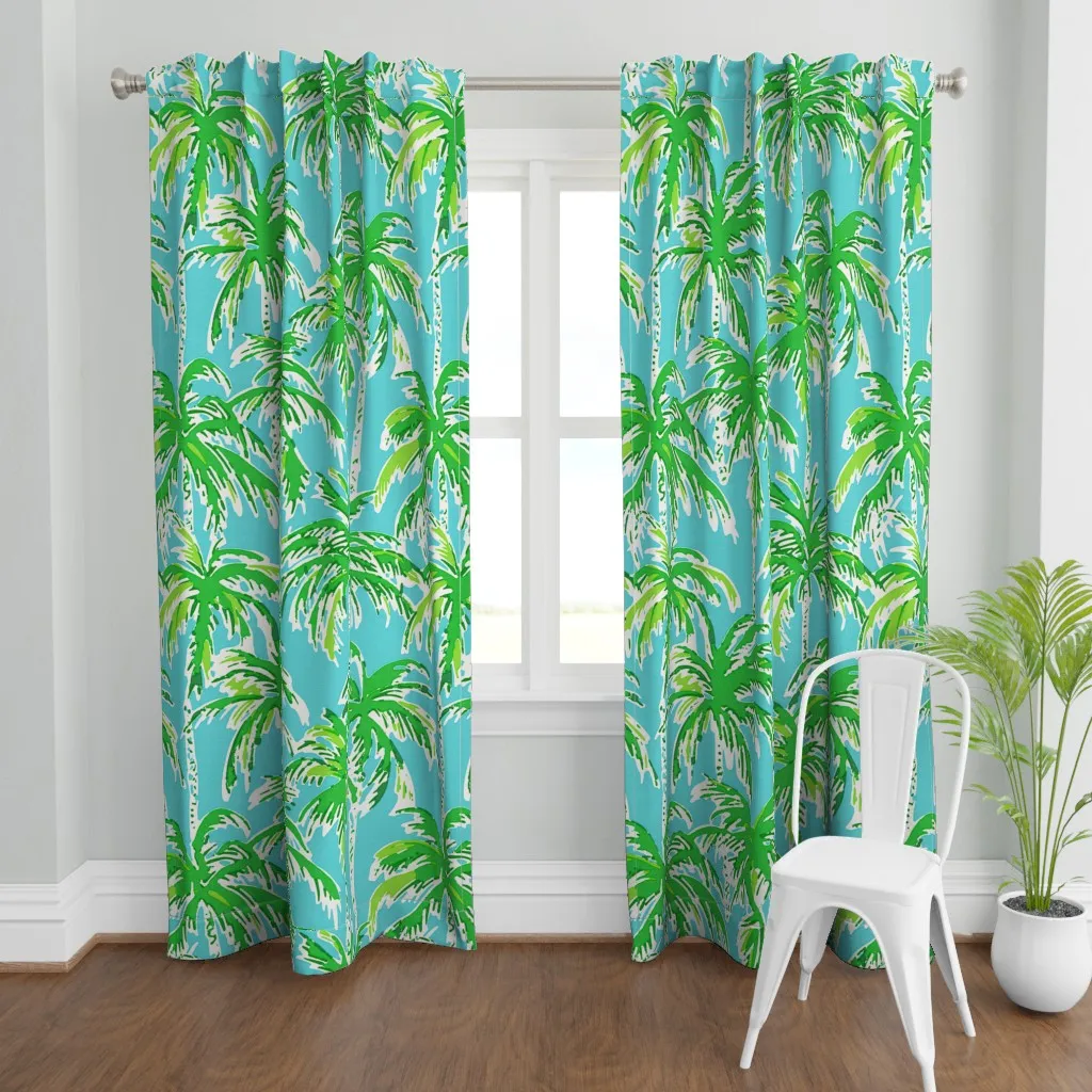 Southern Coastal Palm Curtain Panel - Green product