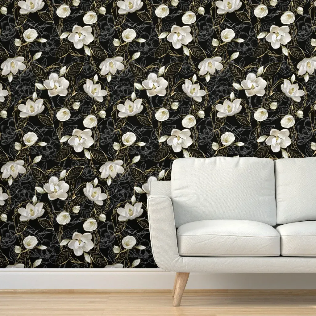 Southern Magnolias Peel and Stick Wallpaper - Black product
