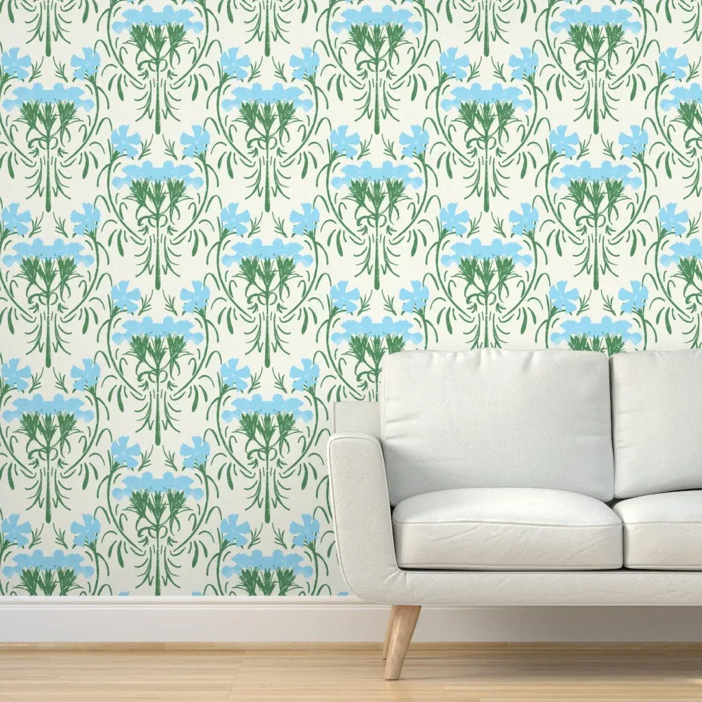 Southern Romance Bloom Peel and Stick Wallpaper - Light Blue product