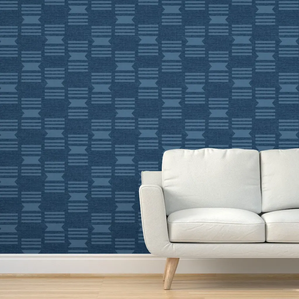 Southwest Boho Asoke Peel and Stick Wallpaper - Indigo product