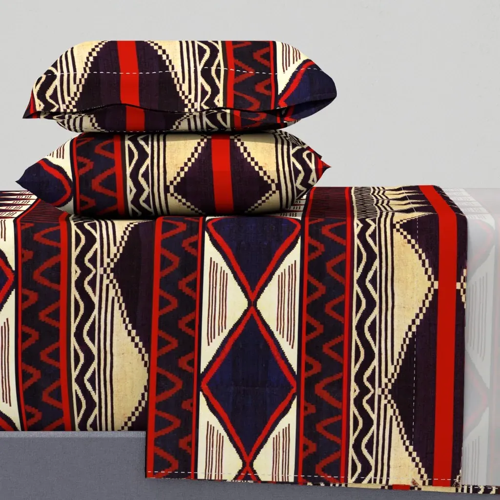 Southwest Folk Art Full Sheet Set - Dark Blue product