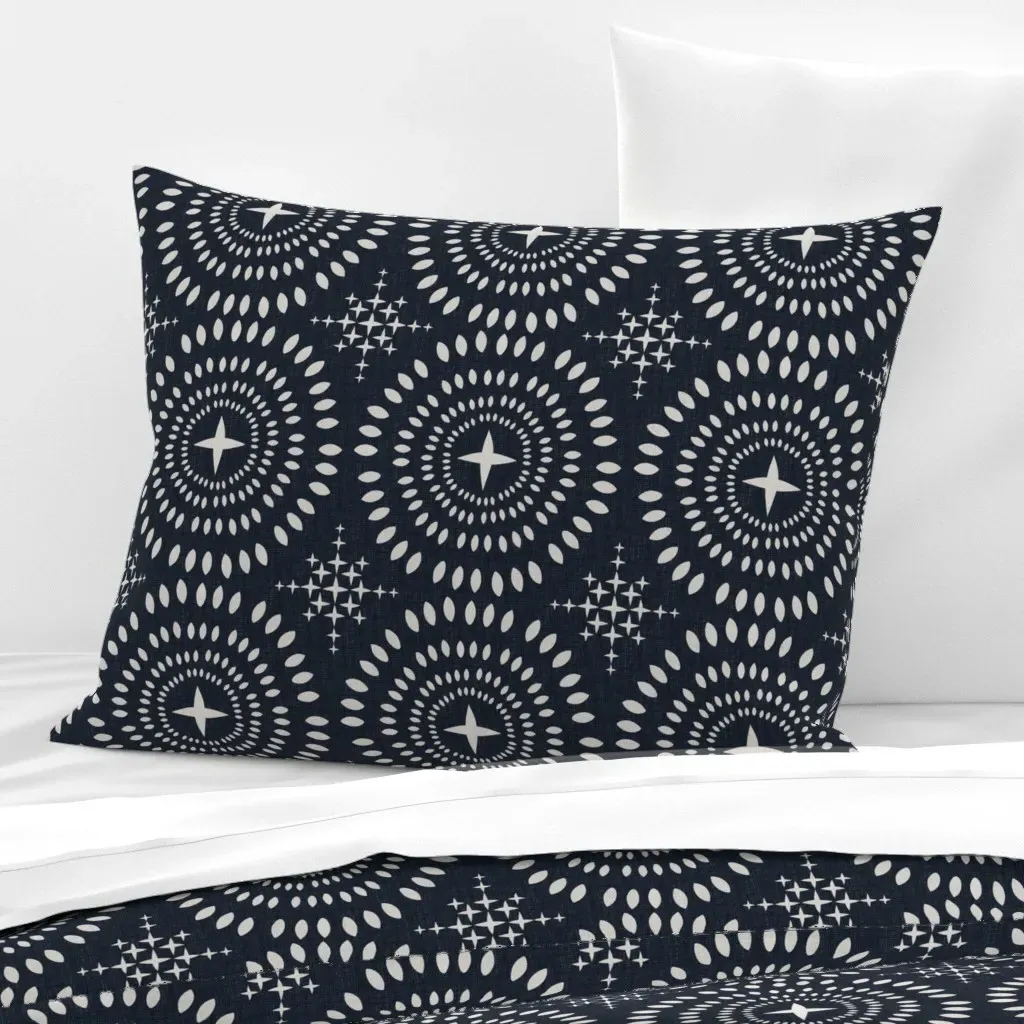 Southwest Mandala Standard Knife Edge Pillow - Ecru, Cotton Sateen product