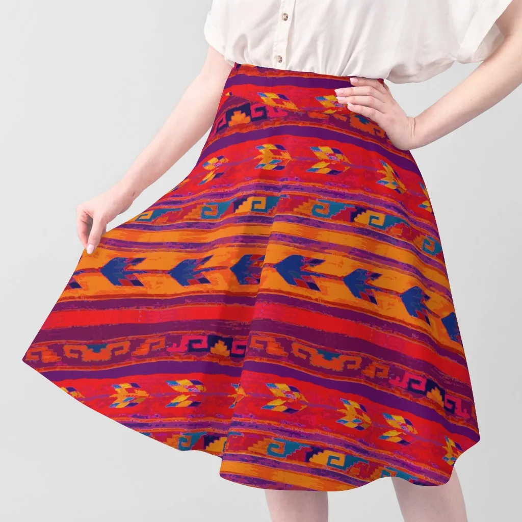 Southwest Native American Arrows Pique Fabric - Red, Blue, Yellow alternate view