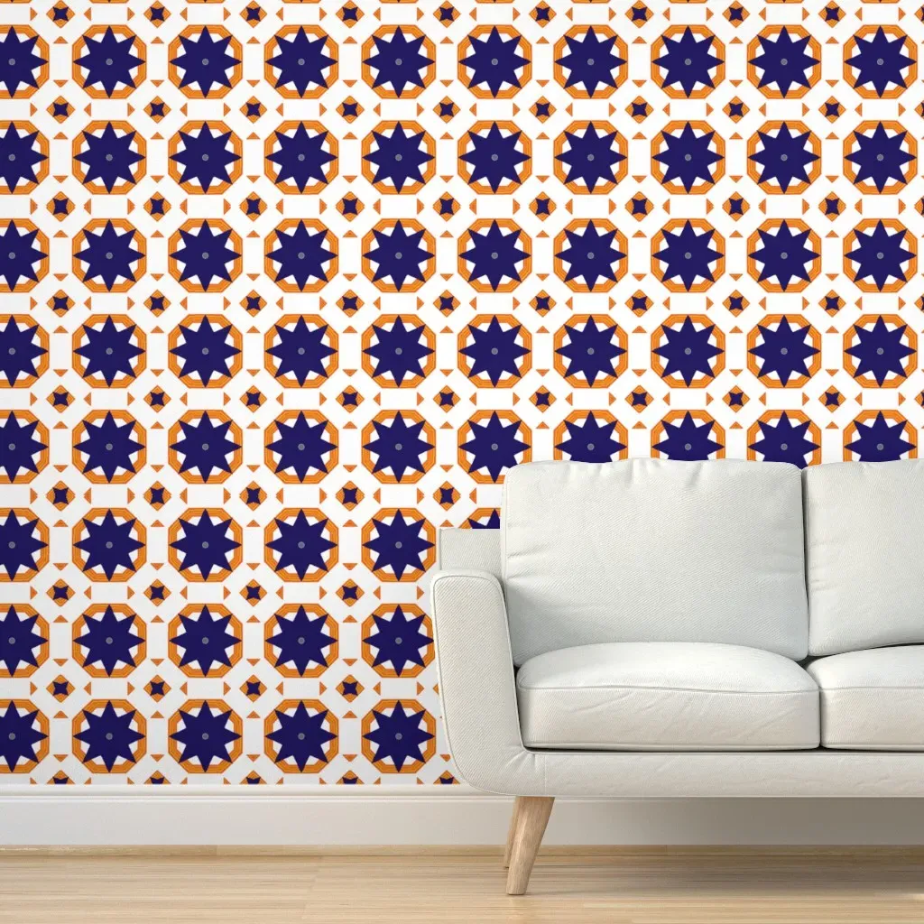 Southwest Stars Peel and Stick Wallpaper - Dark Blue product