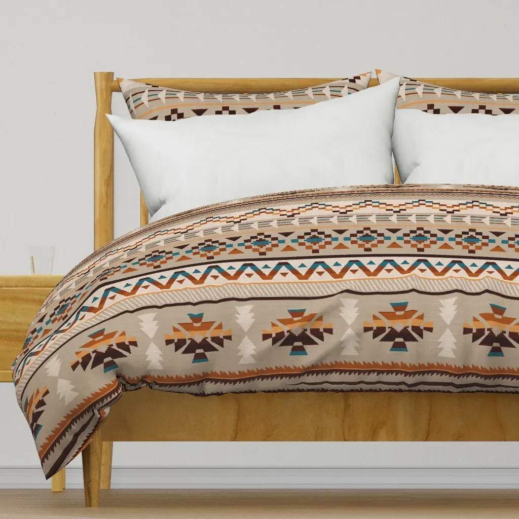 Southwestern Color Stripe Duvet Cover - Beige product