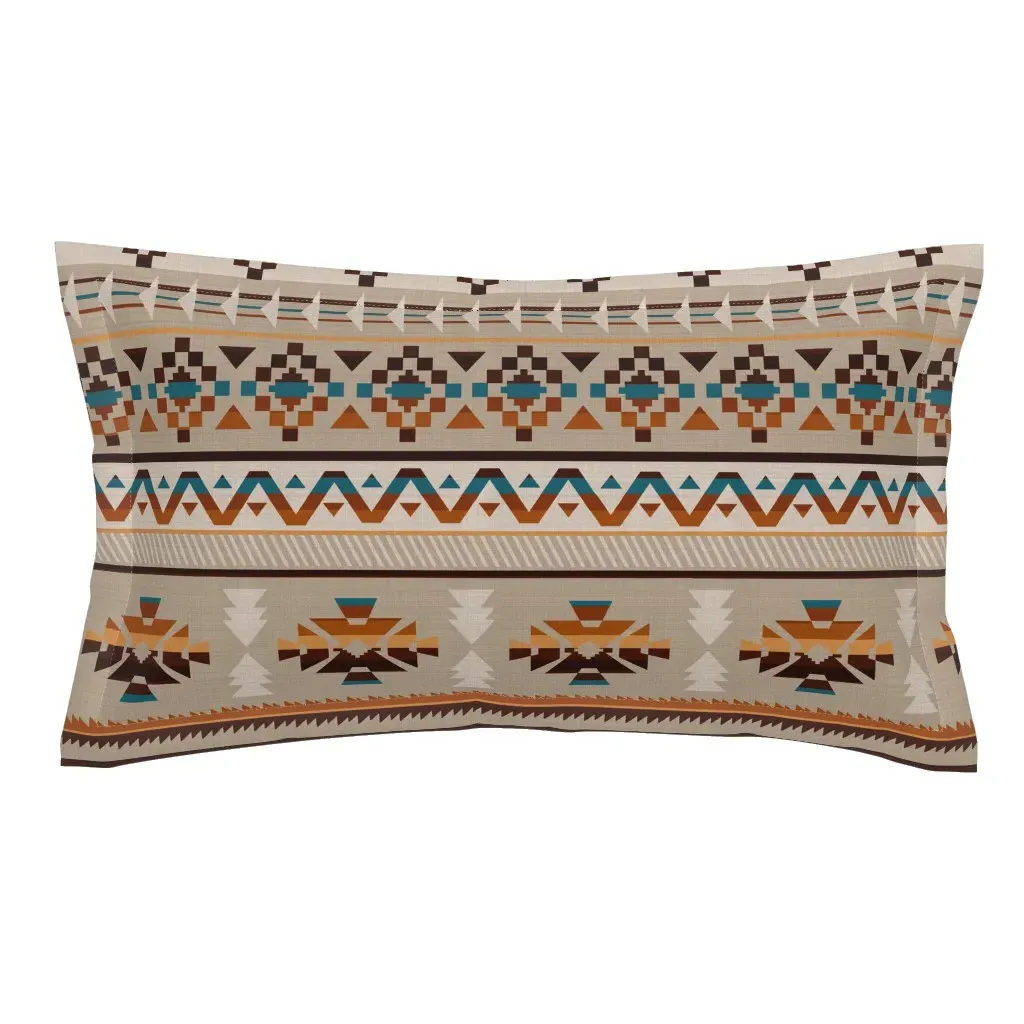 Southwestern Color Stripe King Pillow Sham - Beige product