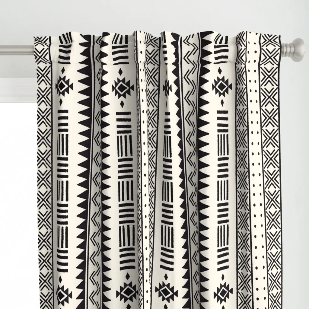 Southwestern Horizon Curtain Panel - Black alternate view