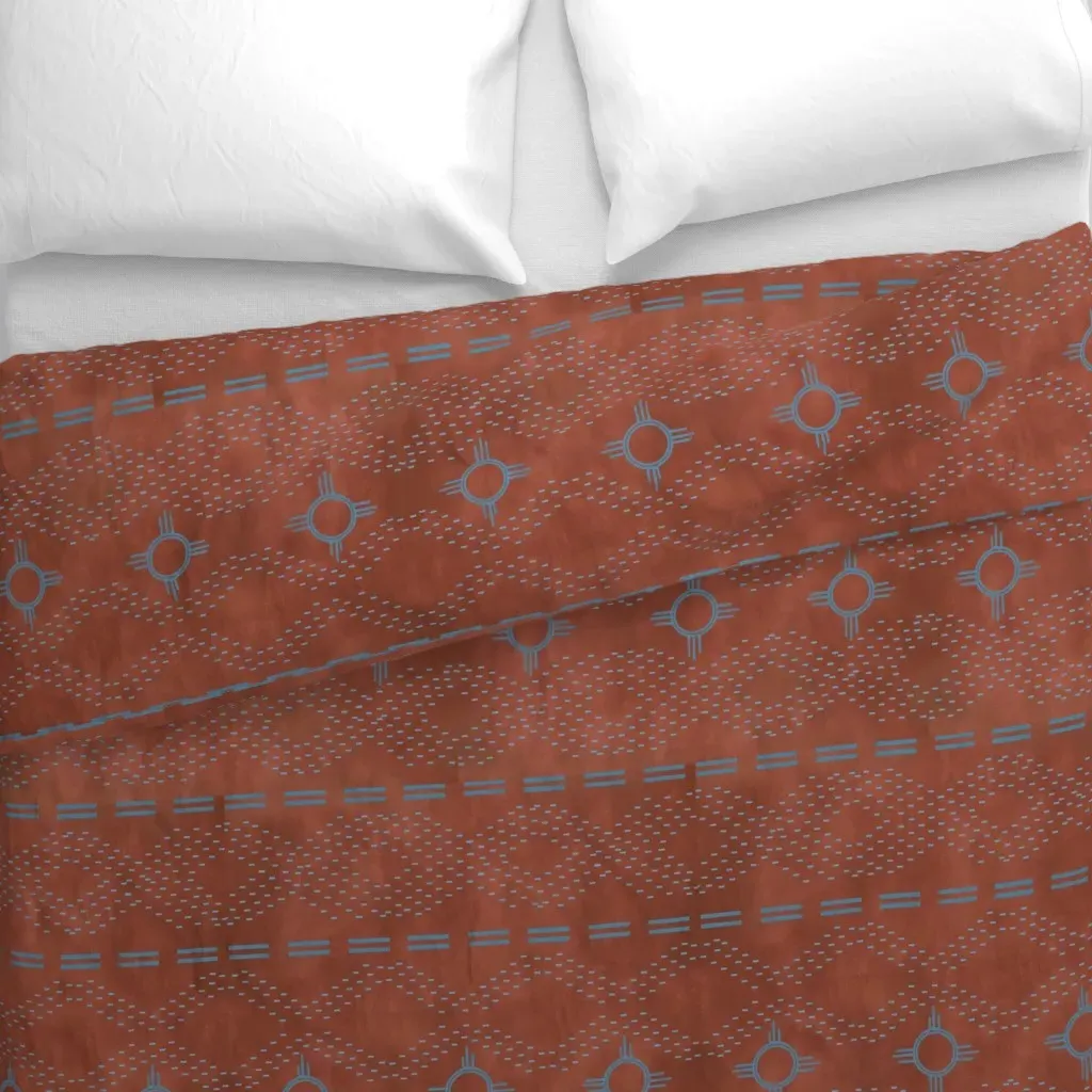 Southwestern Stitches Duvet Cover - Terracotta alternate view