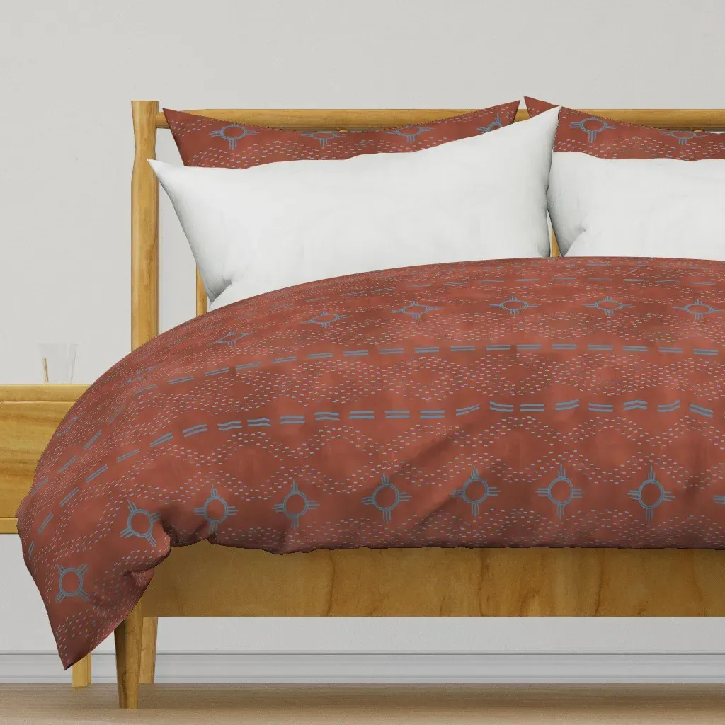 Southwestern Stitches Duvet Cover - Terracotta product