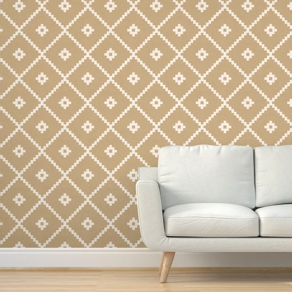 Southwestern Tribal Geometric Peel and Stick Wallpaper - Mustard Gold product