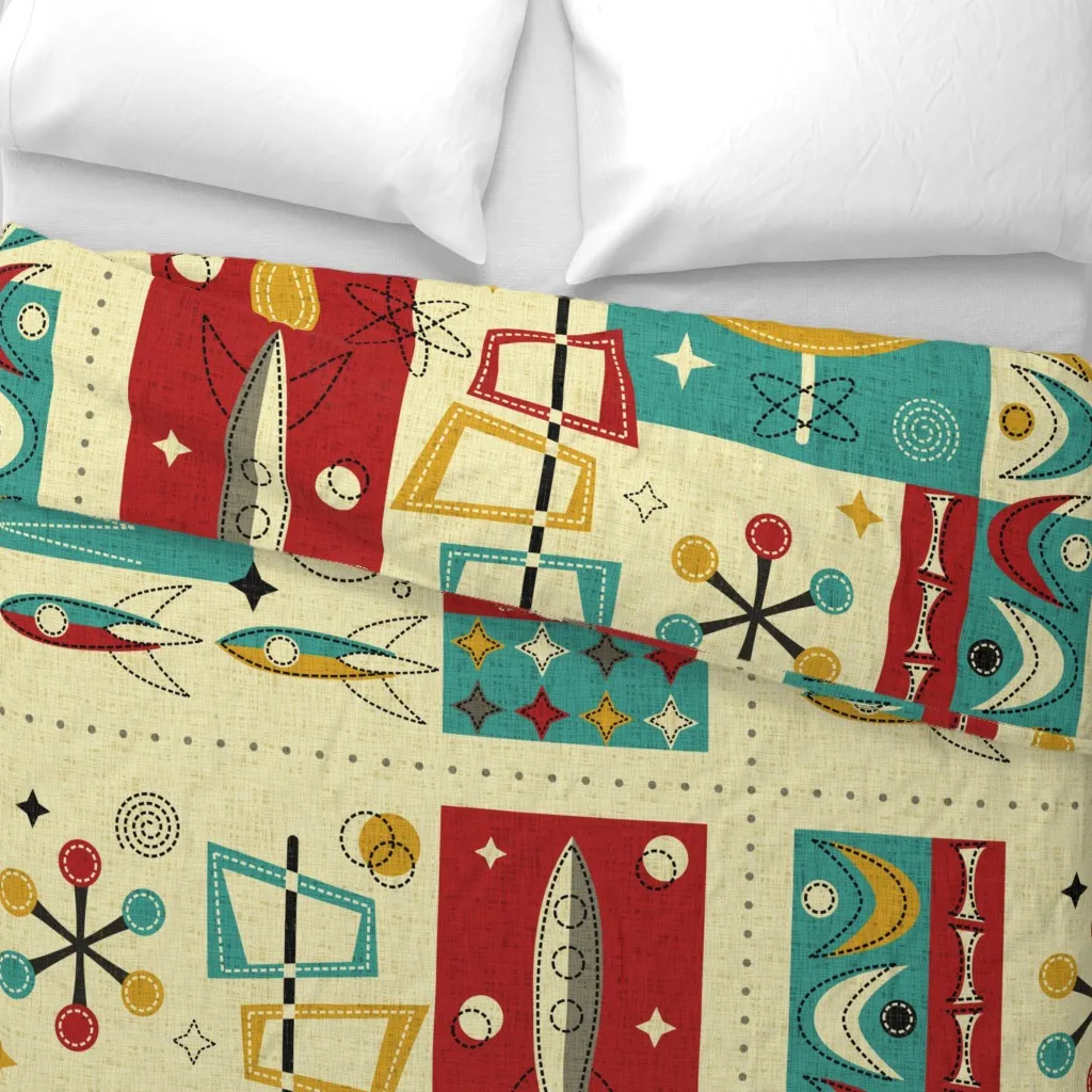 Space Age Fun Cheater Duvet Cover - Beige alternate view