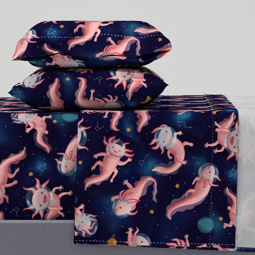 Space Axolotl Queen Sheet Set - Pink product