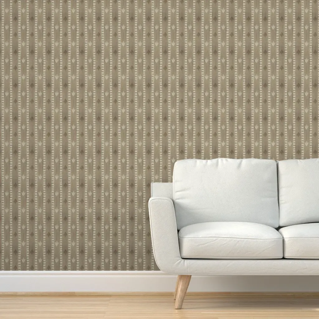 Sparrow Stripe Peel and Stick Wallpaper - Tan Brown product
