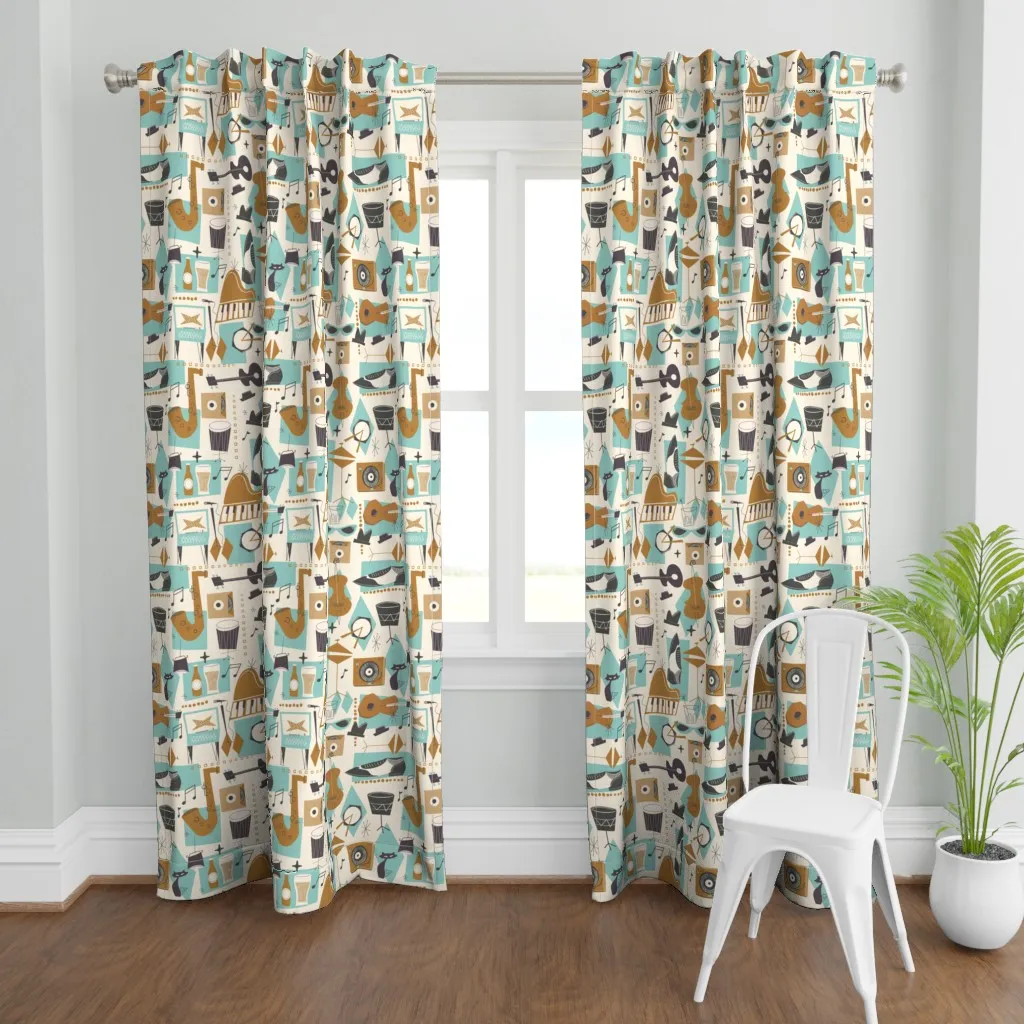 Speak Easy Curtain Panel - Teal product