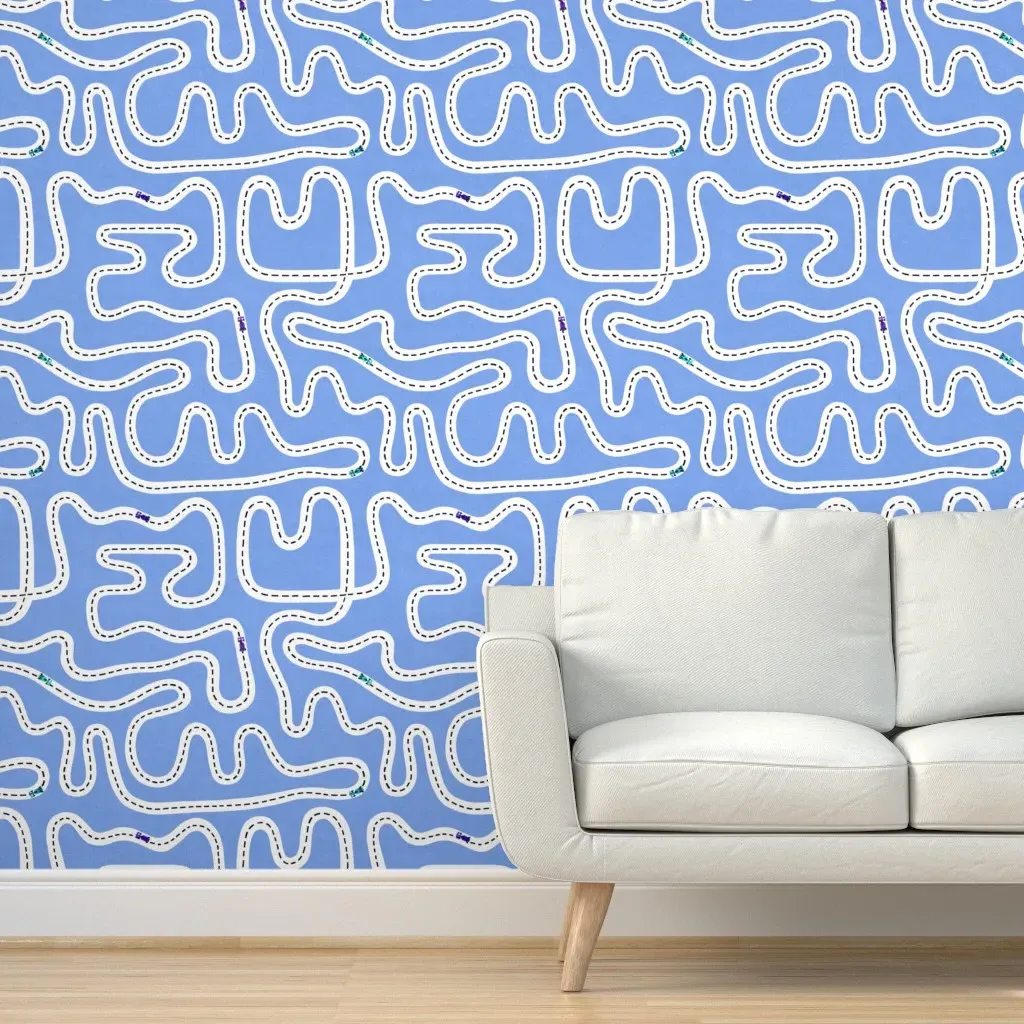 Speed Racers Peel and Stick Wallpaper - Light Blue product