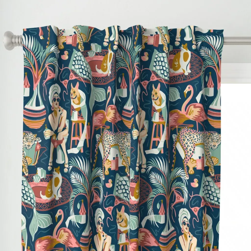 Spicy Life Large Scale Curtain Panel - Pink alternate view