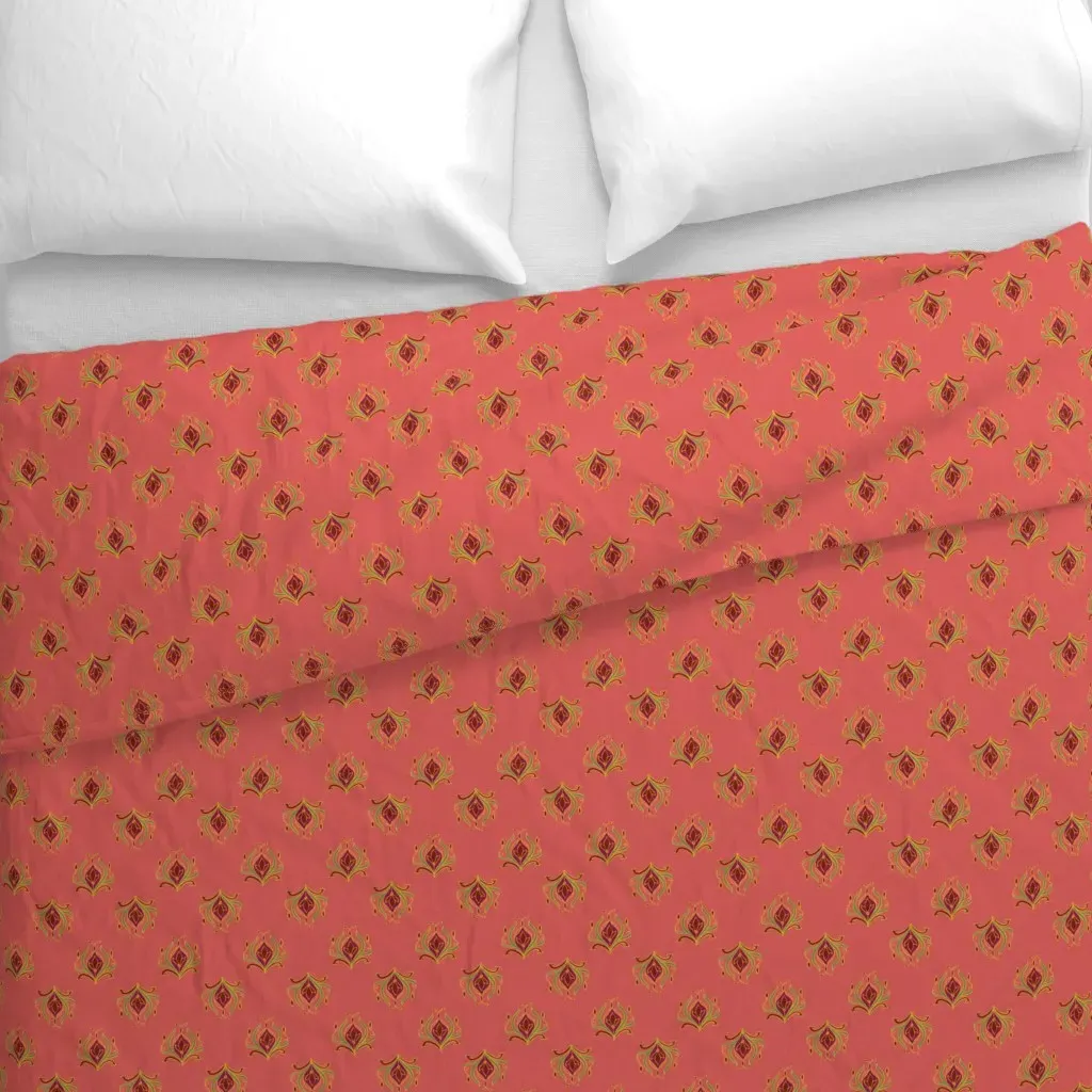 Spider Floral 3 Duvet Cover - Red alternate view