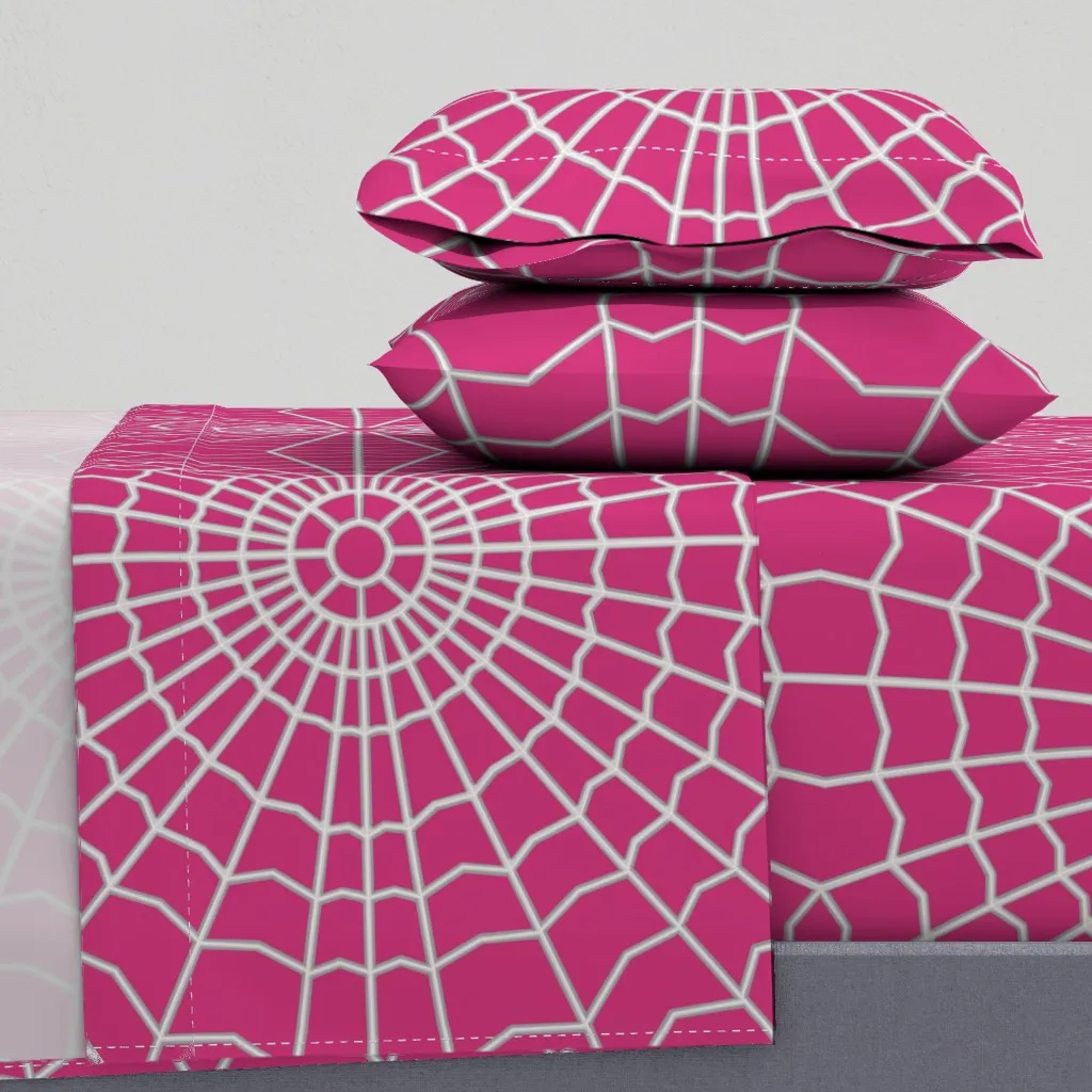Spider Web On Purple C53374 Queen Sheet Set - Pink product