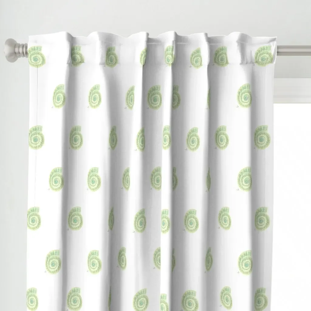 Spiral Shells Curtain Panel - Pale Green alternate view
