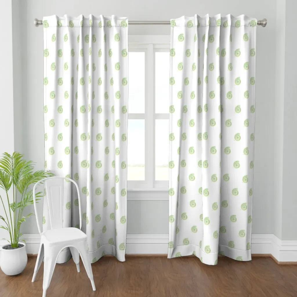 Spiral Shells Curtain Panel - Pale Green product