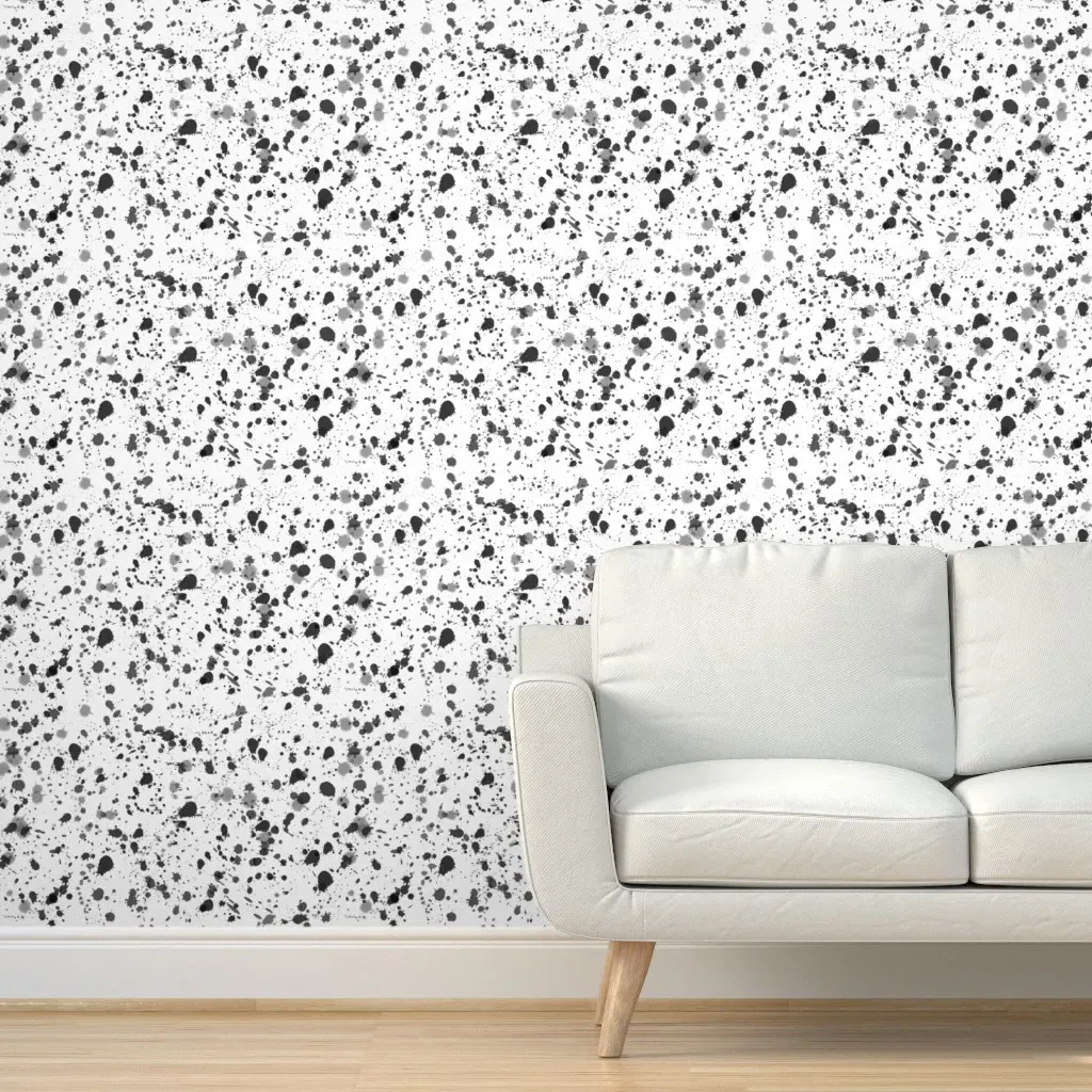 Splat In Ink Peel and Stick Wallpaper - White, Black product