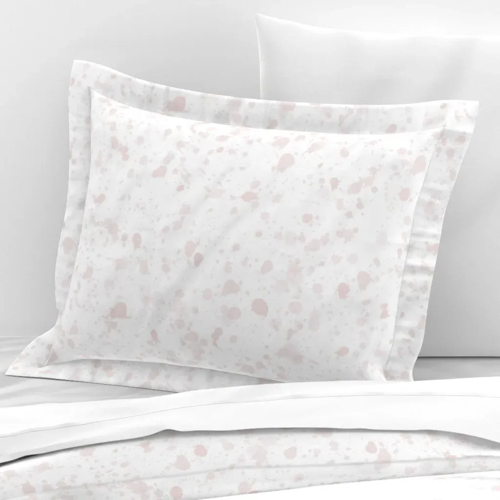 Splat In Single Standard Flanged Cushion Cover - Blush Pink, Cotton Sateen product