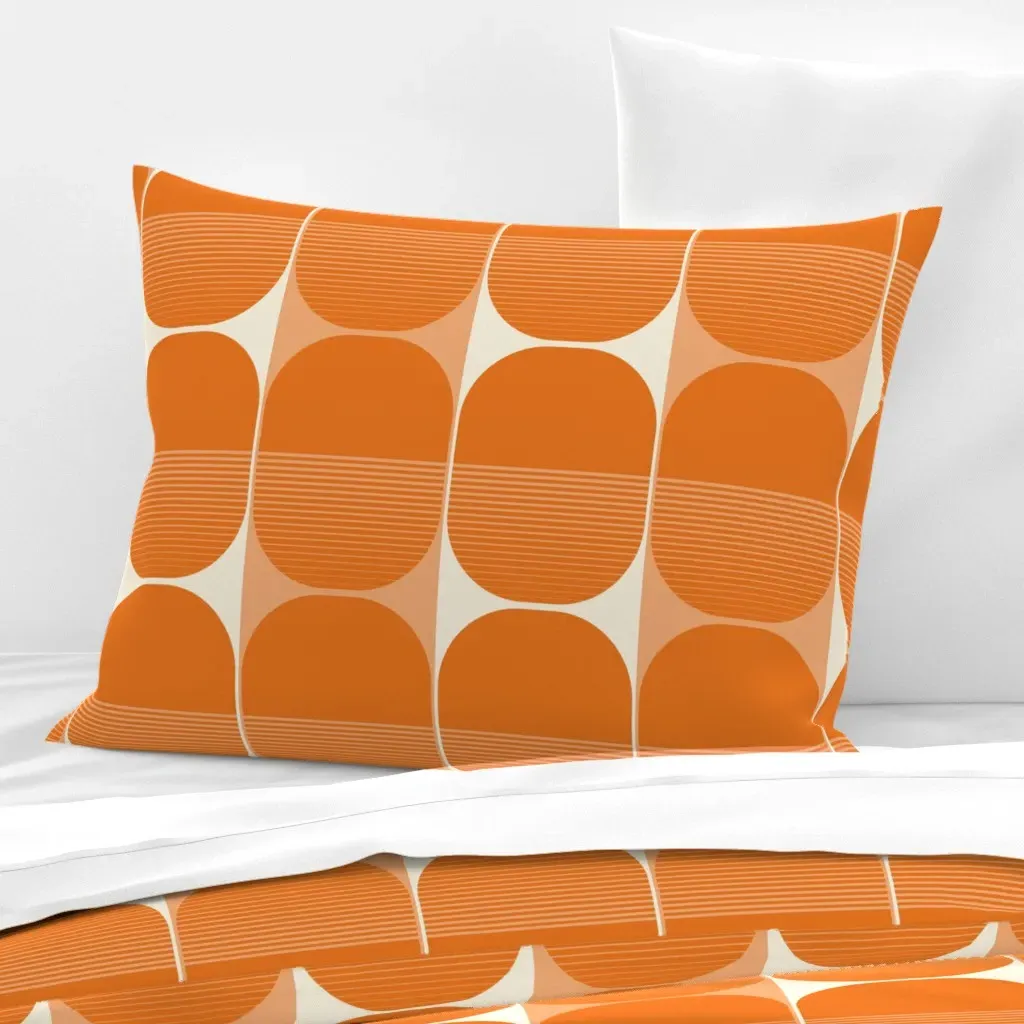 Split Ovals Standard Knife Edge Pillow - Orange, Cotton Sateen product