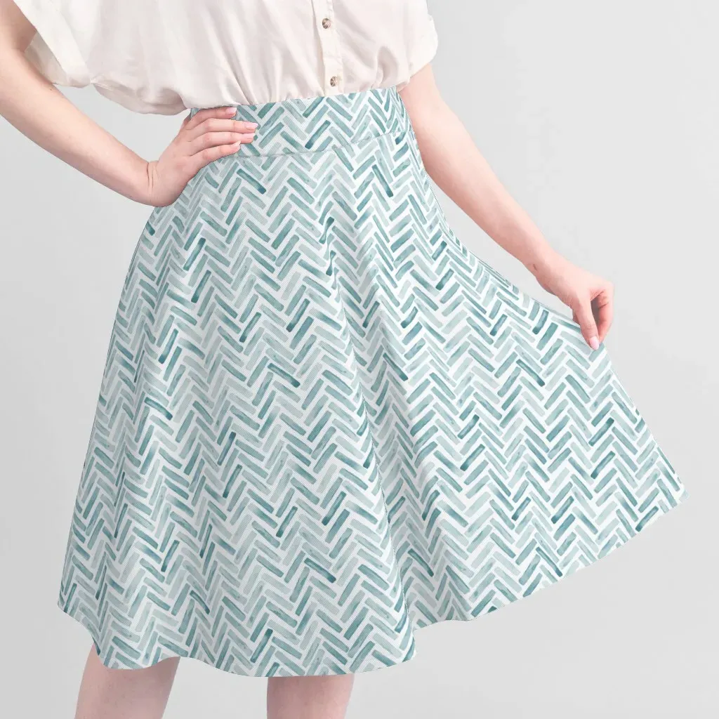 Sport Pique Chevron Herringbone Fabric - Teal alternate view