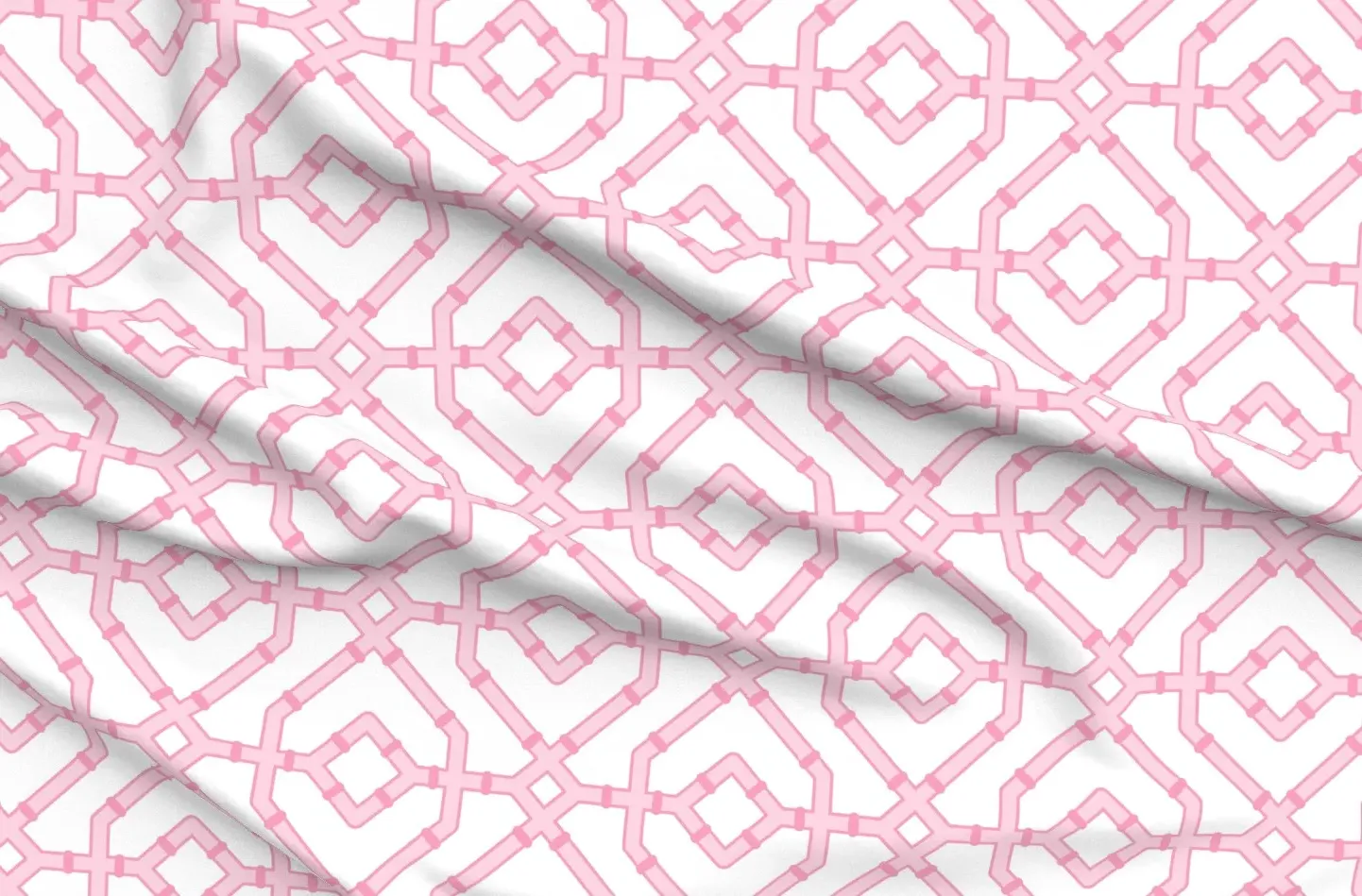 Sport Pique Chinoiserie Bamboo Trellis Fabric - Pink product