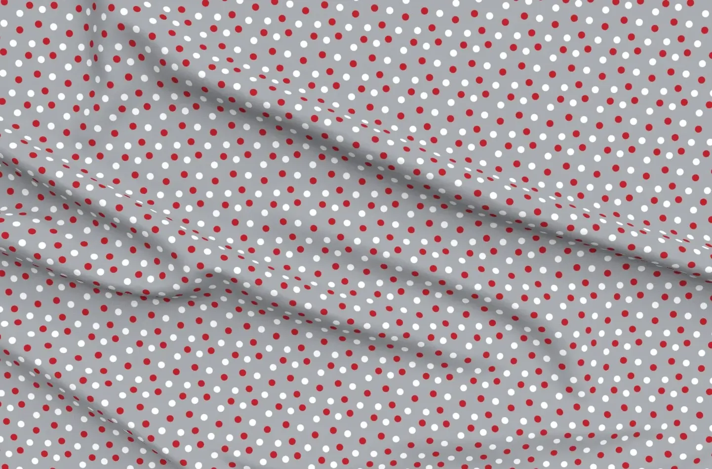 Sport Pique Christmas Dots Fabric by the Yard - Grey, Red product
