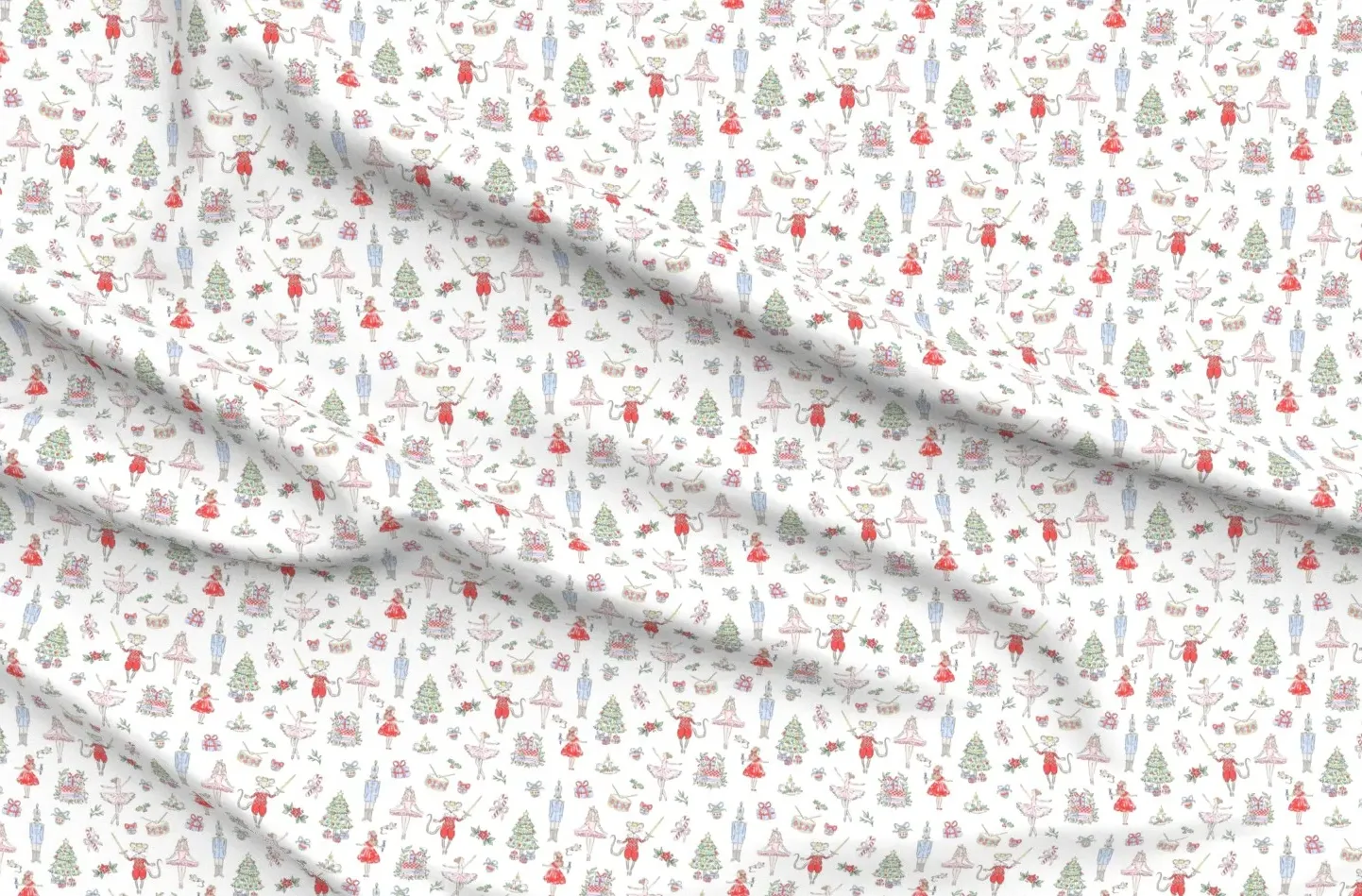 Sport Pique Christmas Nutcracker Print Fabric - Red product