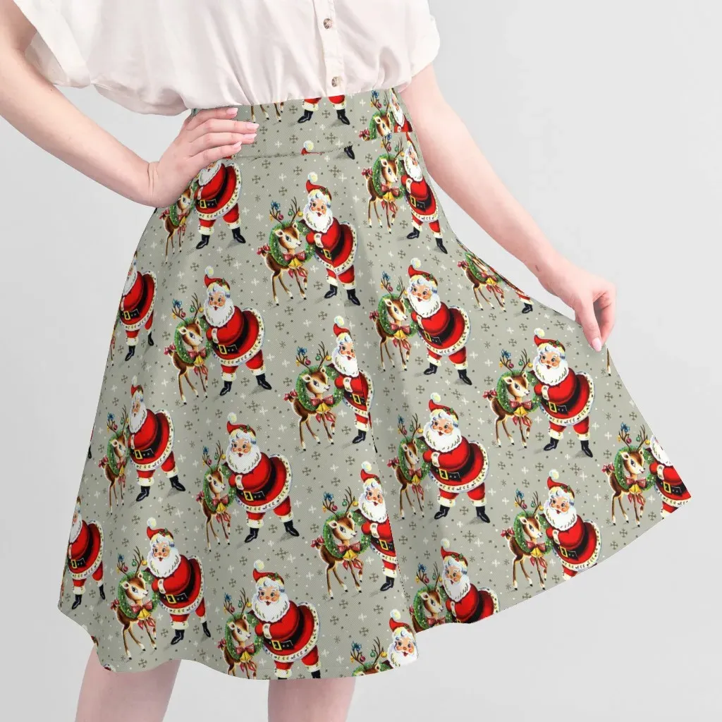 Sport Pique Christmas Print Fabric Yardage - Gray alternate view