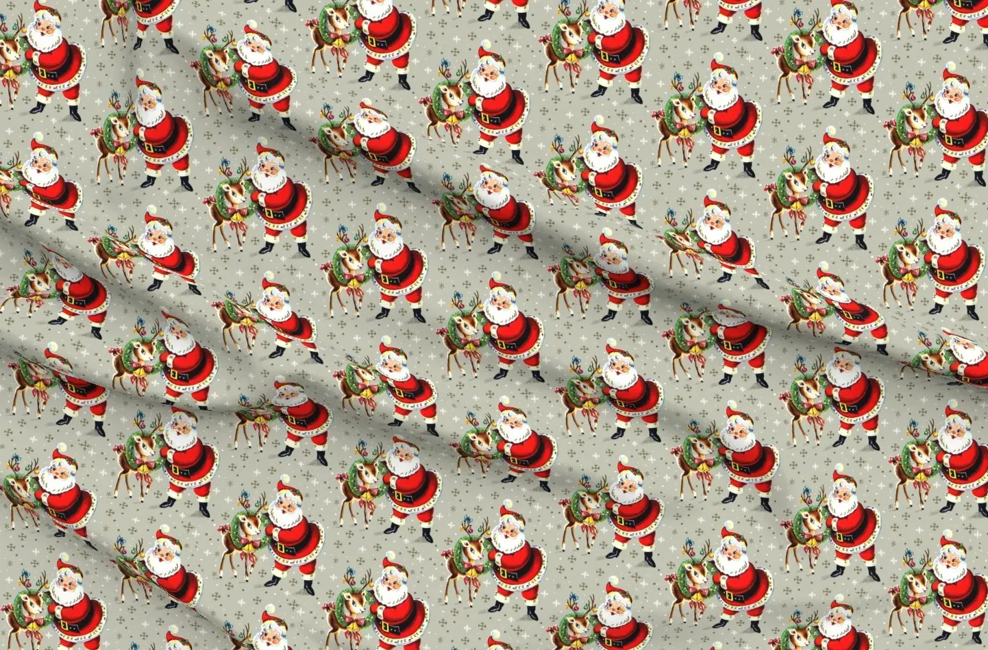 Sport Pique Christmas Print Fabric Yardage - Gray product