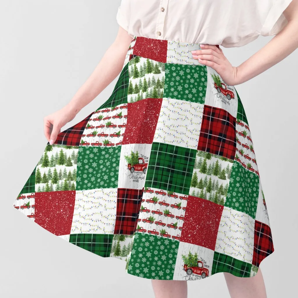 Sport Pique Christmas Wholecloth Cheater Quilt Fabric - Red alternate view