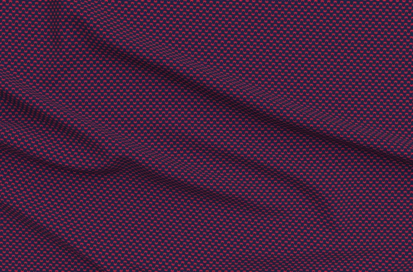 Sport Pique Custom Printed Fabric Crabs - Navy, Red product