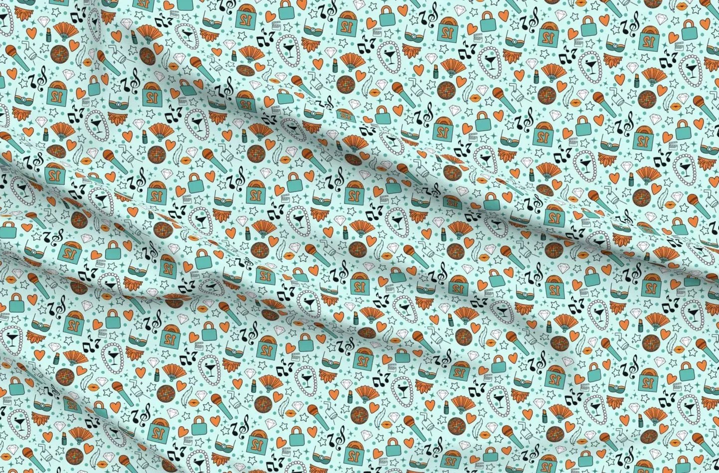 Sport Pique Custom Printed Fabric Medium Yardage - Orange product