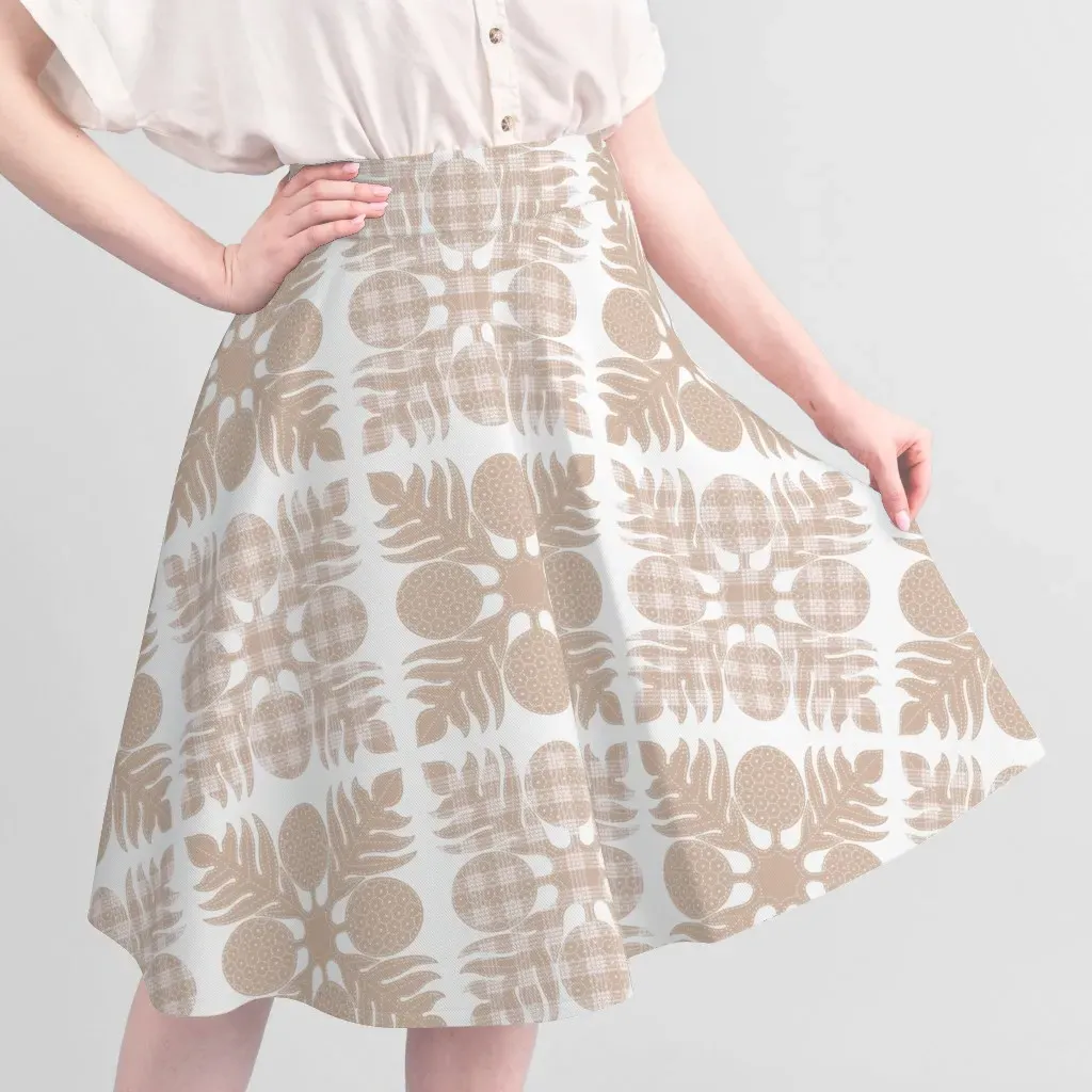 Sport Pique Custom Printed Ulu Palaka Quilt Fabric - Beige alternate view