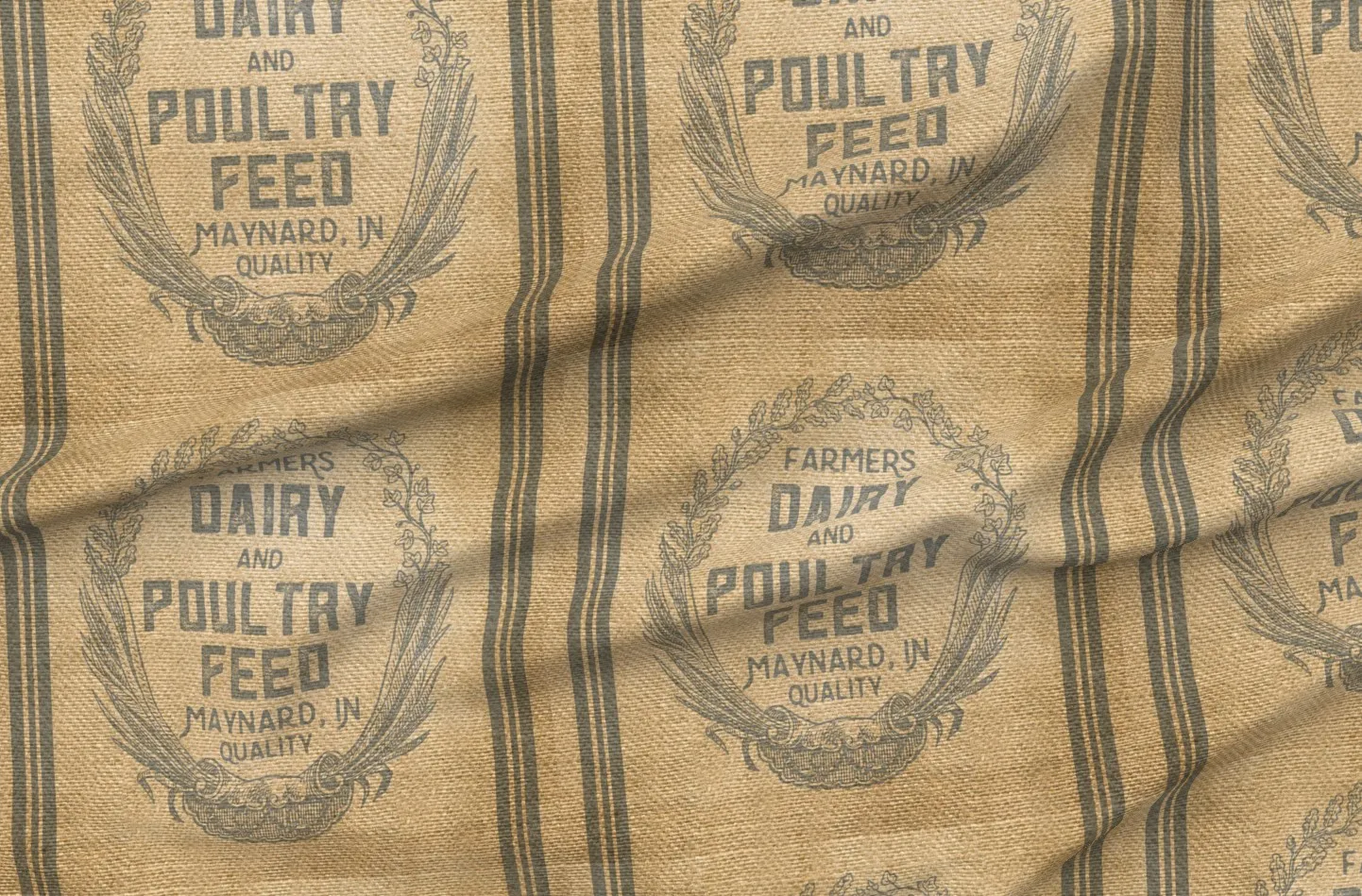 Sport Pique Dairy Feed Sack Farmhouse Printed Fabric - Beige product