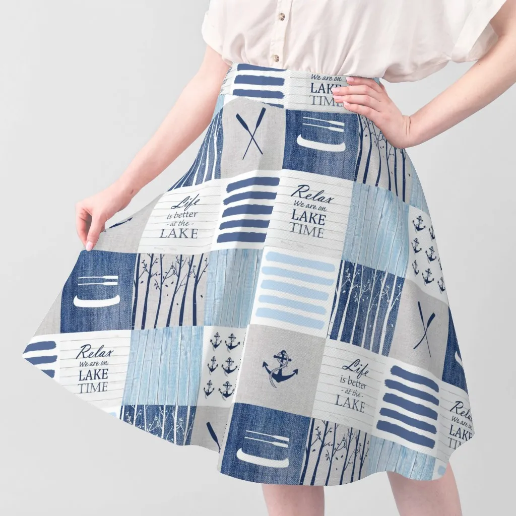 Sport Pique Day At The Lake Wholecloth Patchwork Blanket - Blue Gray alternate view